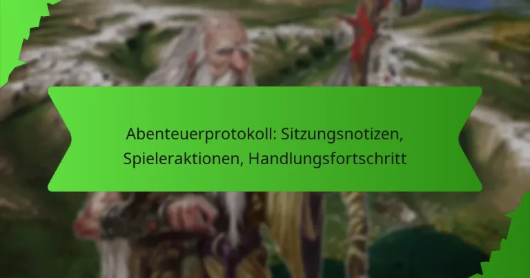 Abenteuerprotokoll: Sitzungsnotizen, Spieleraktionen, Handlungsfortschritt