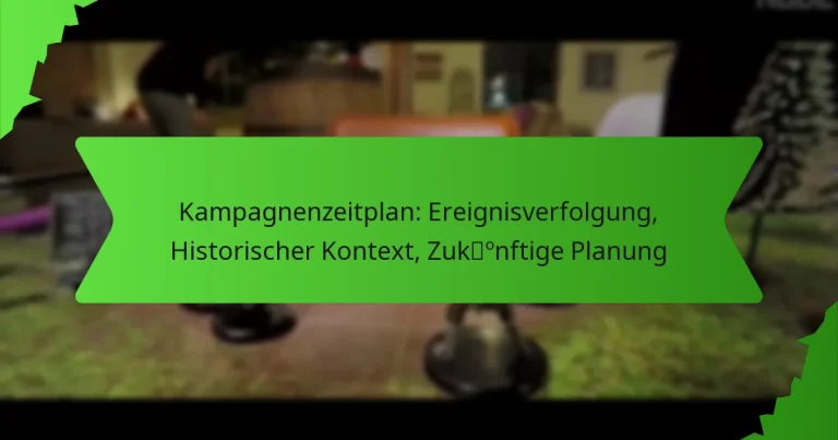 Kampagnenzeitplan: Ereignisverfolgung, Historischer Kontext, Zukünftige Planung
