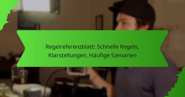 Regelreferenzblatt: Schnelle Regeln, Klarstellungen, Häufige Szenarien