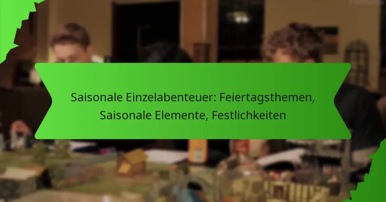 Saisonale Einzelabenteuer: Feiertagsthemen, Saisonale Elemente, Festlichkeiten