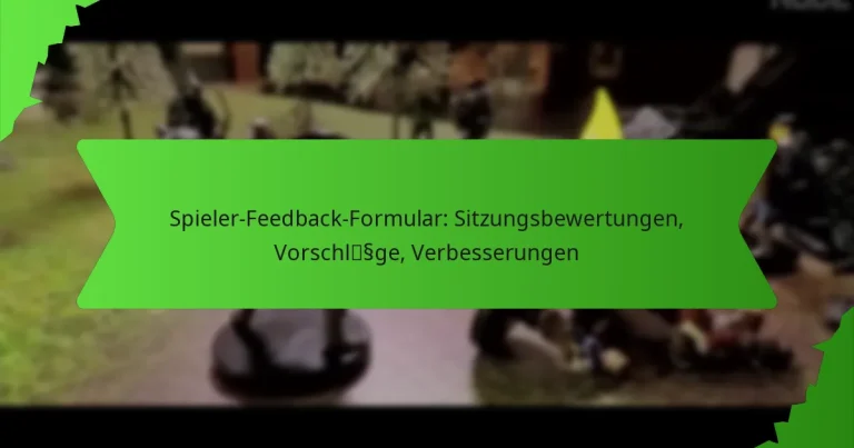 Spieler-Feedback-Formular: Sitzungsbewertungen, Vorschläge, Verbesserungen