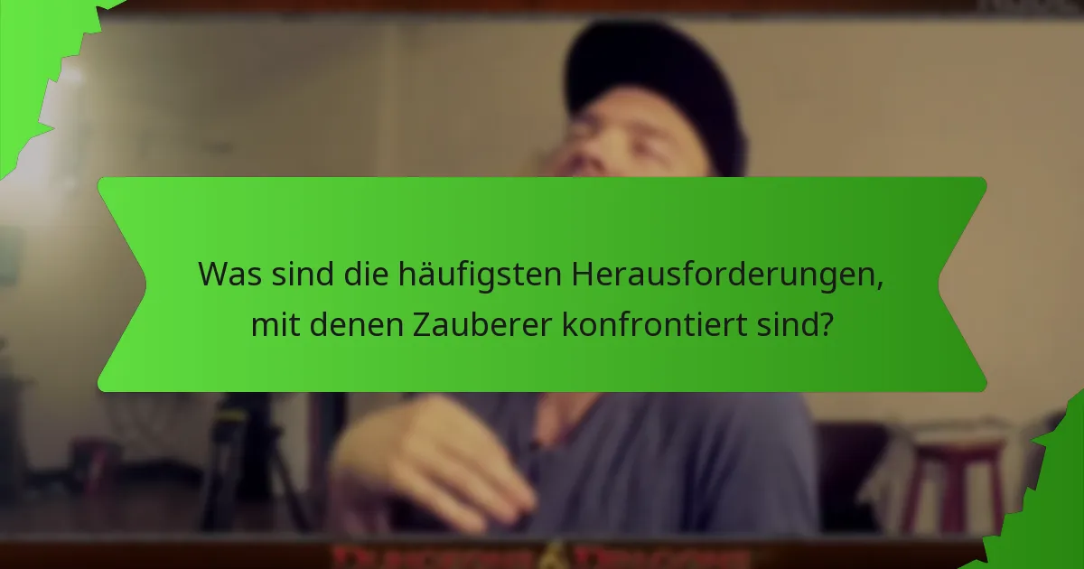 Was sind die häufigsten Herausforderungen, mit denen Zauberer konfrontiert sind?