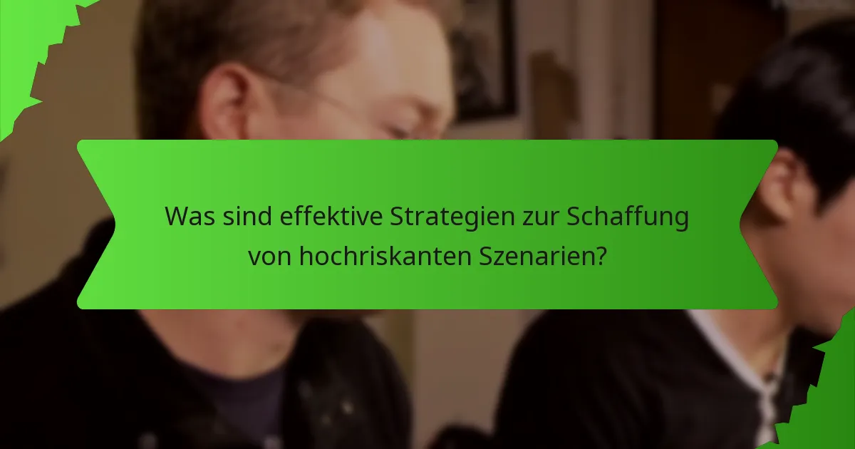 Was sind effektive Strategien zur Schaffung von hochriskanten Szenarien?
