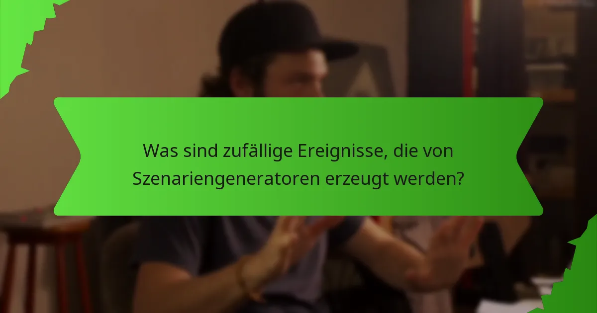 Was sind zufällige Ereignisse, die von Szenariengeneratoren erzeugt werden?