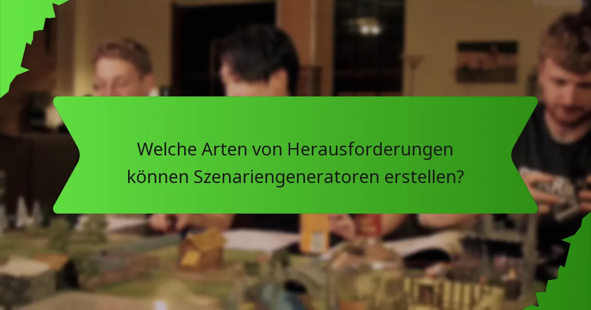 Welche Arten von Herausforderungen können Szenariengeneratoren erstellen?