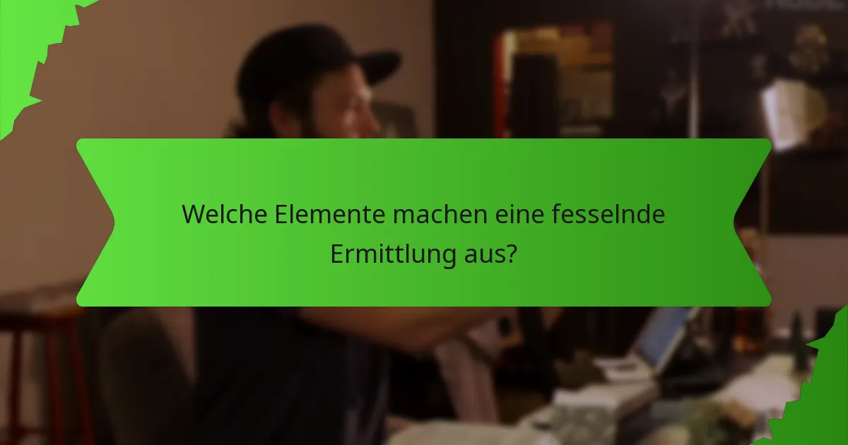 Welche Elemente machen eine fesselnde Ermittlung aus?