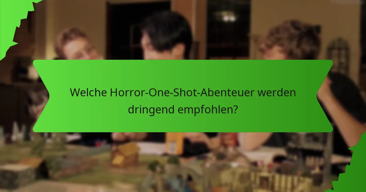 Welche Horror-One-Shot-Abenteuer werden dringend empfohlen?