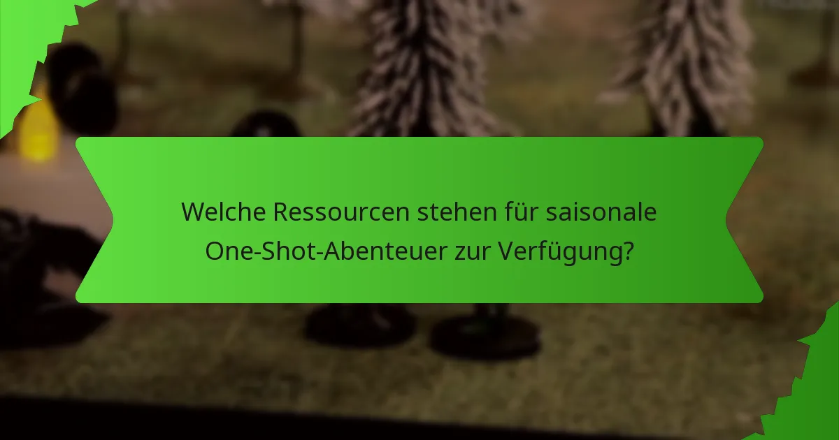 Welche Ressourcen stehen für saisonale One-Shot-Abenteuer zur Verfügung?