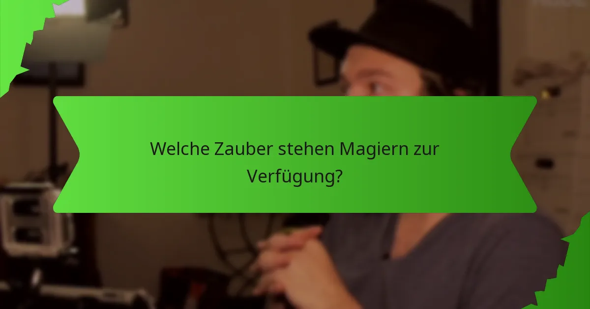 Welche Zauber stehen Magiern zur Verfügung?