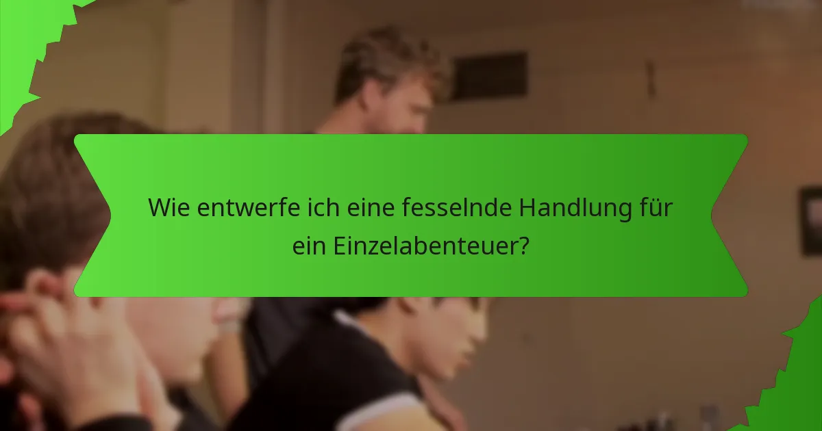 Wie entwerfe ich eine fesselnde Handlung für ein Einzelabenteuer?