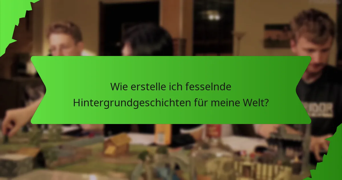 Wie erstelle ich fesselnde Hintergrundgeschichten für meine Welt?