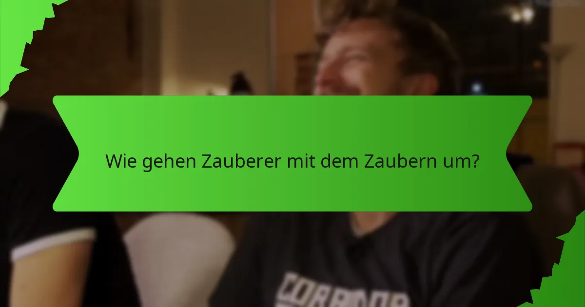 Wie gehen Zauberer mit dem Zaubern um?