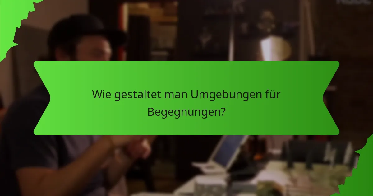 Wie gestaltet man Umgebungen für Begegnungen?