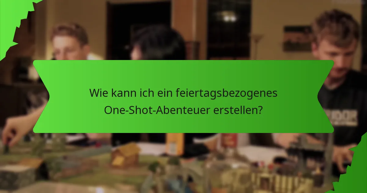 Wie kann ich ein feiertagsbezogenes One-Shot-Abenteuer erstellen?