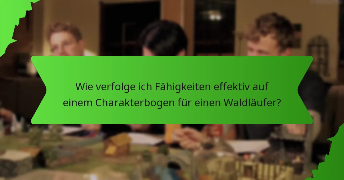 Wie verfolge ich Fähigkeiten effektiv auf einem Charakterbogen für einen Waldläufer?