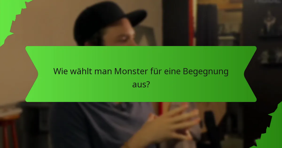 Wie wählt man Monster für eine Begegnung aus?